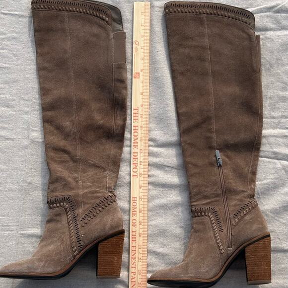 Vince Camuto Sz 9 Brown Knee‑High Block Heel Boot Boho Chic Equestrian Chic Luxe - Picture 2 of 16